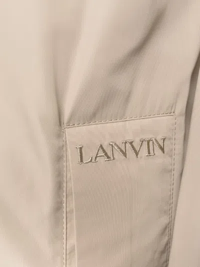 Shop Lanvin Logo-embroidered Shirt Jacket