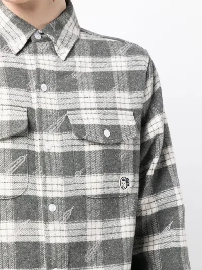 Shop Billionaire Boys Club Logo-patch Checkered Shirt
