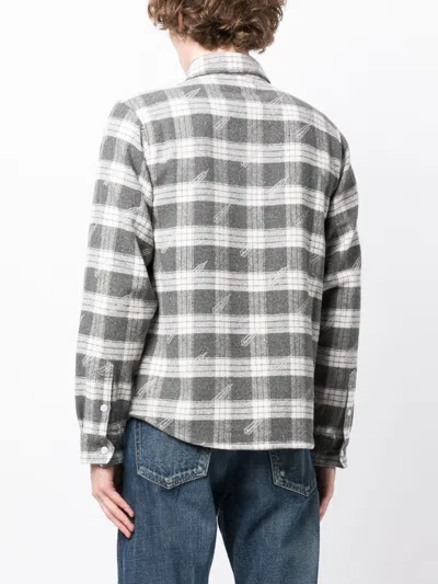 Shop Billionaire Boys Club Logo-patch Checkered Shirt