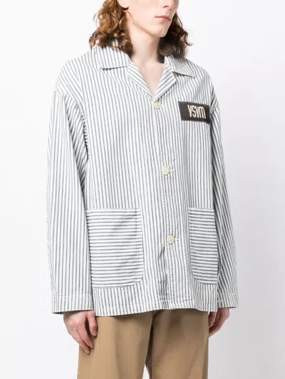 Shop Visvim Logo-patch Striped Jacket
