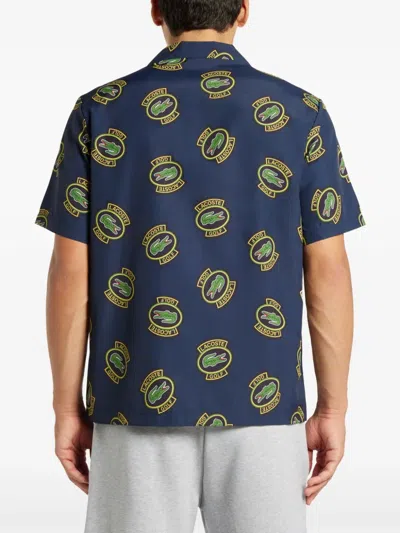 Shop Lacoste Logo-print Camp-collar Shirt