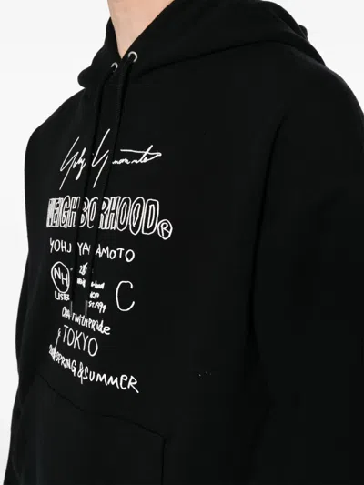 Shop Yohji Yamamoto Logo-print Cotton Hoodie
