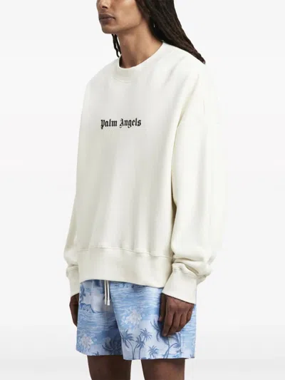 Shop Palm Angels Logo-print Cotton Sweatshirt