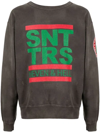 Shop Saint Mxxxxxx Logo-print Crew-neck Sweatshirt