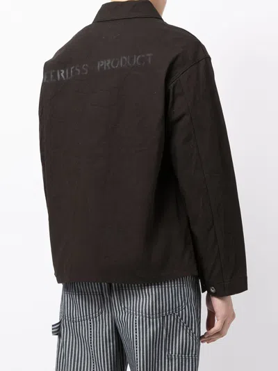 Shop Visvim Logo-print Crinkle-effect Shirt Jacket