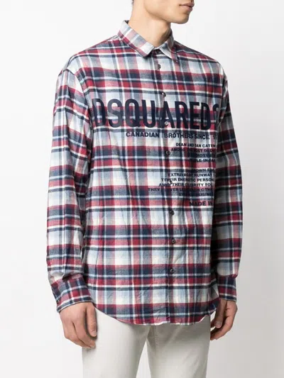 Shop Dsquared2 Logo-print Flannel Shirt