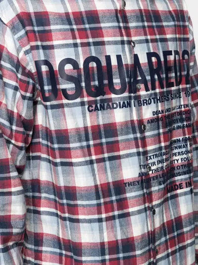 Shop Dsquared2 Logo-print Flannel Shirt