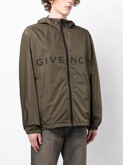 Shop Givenchy Logo-print Hooded Jacket