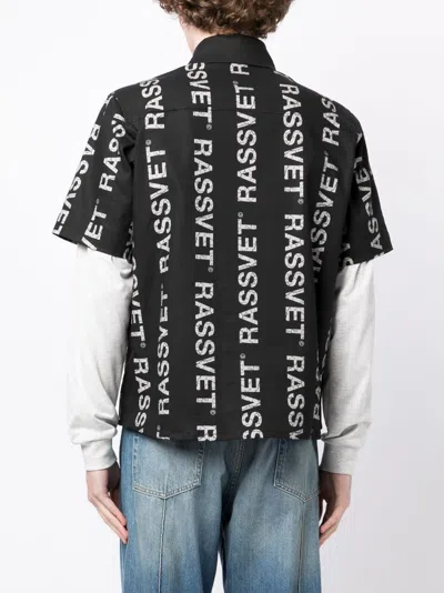 Shop Paccbet Logo-print Layered Shirt