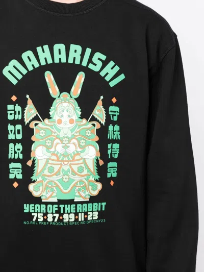 Shop Maharishi Logo-print Long-sleeve Sweatshirt