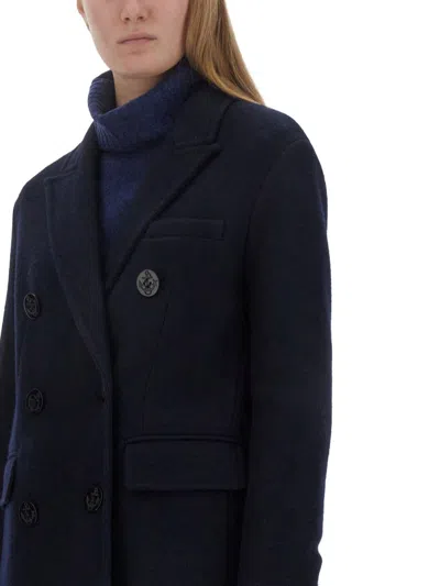 Shop Aspesi Double-breasted Coat In Blue