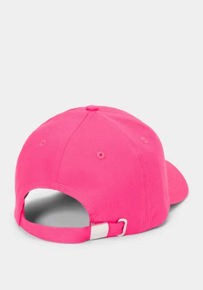 Bebe Rhinestone Logo Cap In Fuchsia