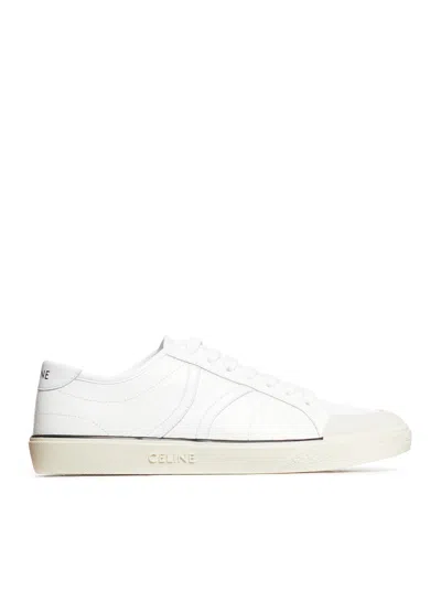Shop Celine As-01 Low Lace-up Sneaker In White