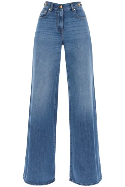 Shop Versace Flared Jeans With Medusa '95 In Blu
