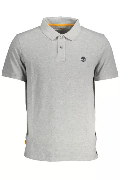 Shop Timberland Gray Cotton Polo Shirt