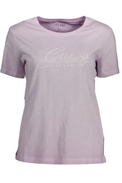 Shop Guess Jeans Pink Cotton Tops & T-shirt