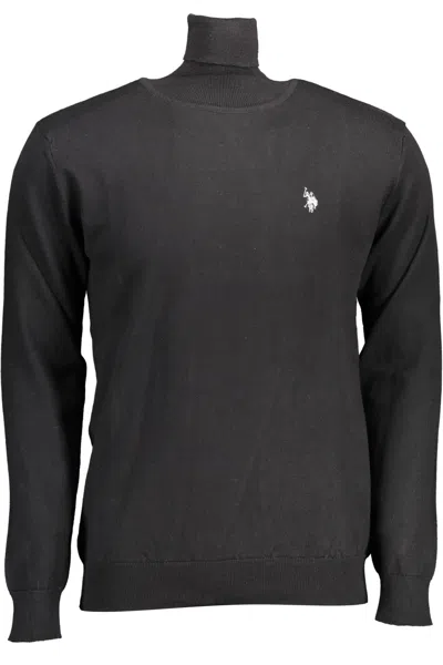U.s. Polo Assn Black Cotton Sweater In Black