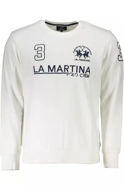 Shop La Martina White Cotton Sweater