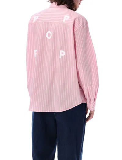 Shop Pop Trading Company Pop Trading Company Pop Striped Shirt In Pink