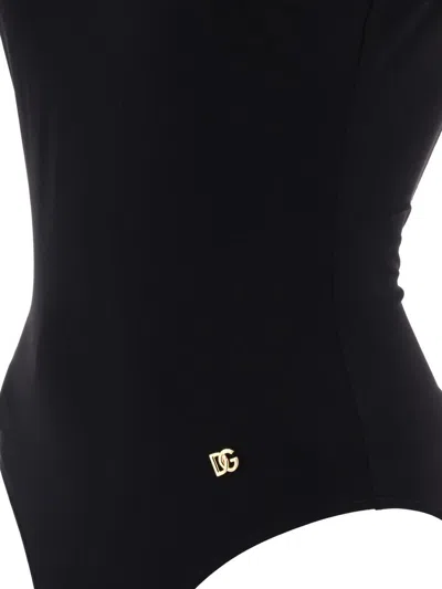 Shop Dolce & Gabbana Swimsuit With Logo In Black