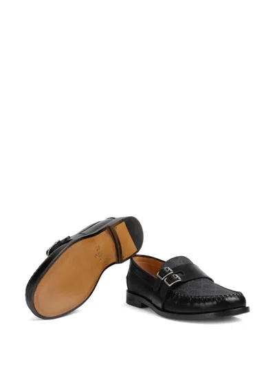 Gucci Buckle Detailed Loafers In Black