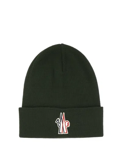 Shop Moncler Grenoble Tricot Beanie In Green