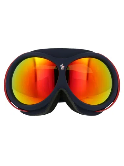 Shop Moncler Sunglasses In 92c Blu Opaco