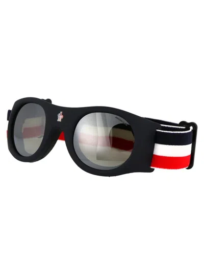 Shop Moncler Sunglasses In 92c Blu/monocolore