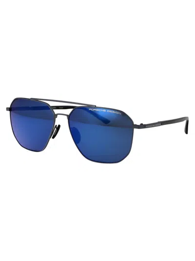 Shop Porsche Design Sunglasses In D775 Blue Black