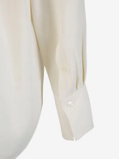 Shop Totême Gathered Crepe Blouse In Ivory