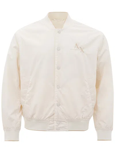 Shop Armani Exchange Elegant White Wool Hooded Men's Cardigan
