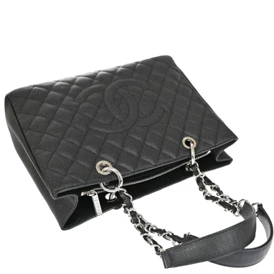 Pre-owned Chanel Grand Shopping Black Pony-style Calfskin Tote Bag ()