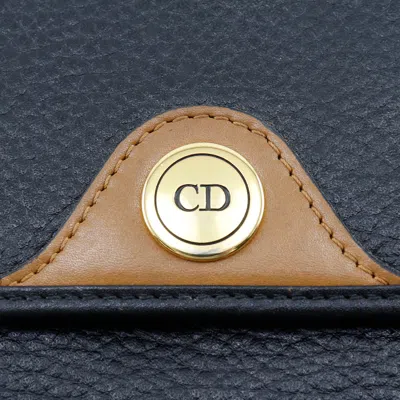 Shop Dior Cd Black Leather Shoulder Bag ()