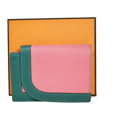 Shop Hermes Hermès Camail Pink Leather Wallet  ()