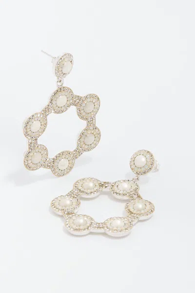 Shop Needle & Thread Pearl Romance Mini Hoop Earrings In Silver