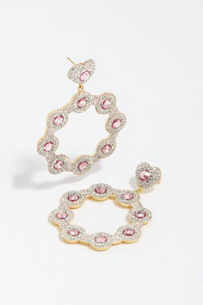 Shop Needle & Thread Rose Romance Hoop Earrings In Pink