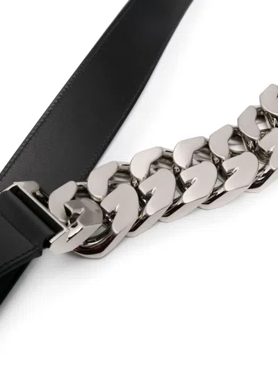 Shop Givenchy Chain-link Leather Belt