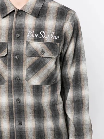 Shop Blue Sky Inn Check-pattern Long-sleeve Shirt
