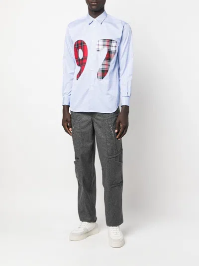 Shop Comme Des Garçons Shirt Check-pattern Numbered Shirt