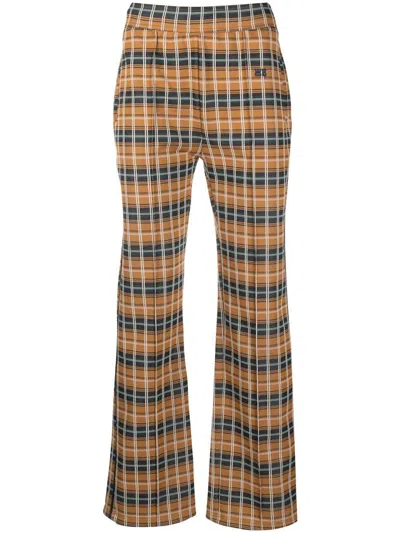 Shop Wales Bonner Check-pattern Straight-leg Trousers