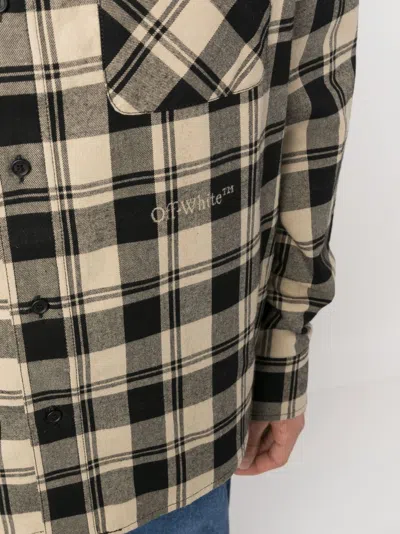 Shop Off-white Check-print Flannel Shirt