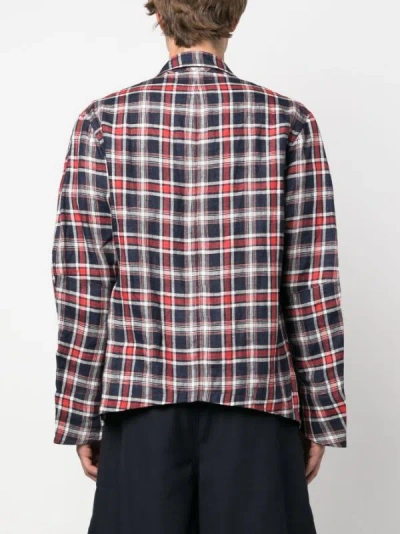 Shop Junya Watanabe Check-print Linen Shirt Jacket