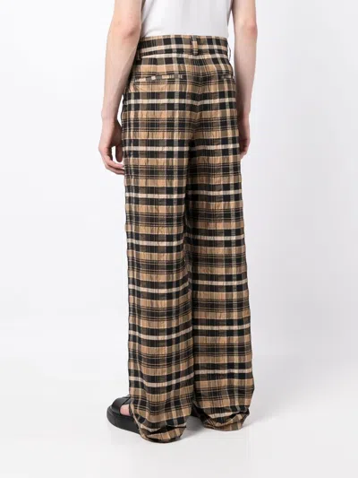 Shop Nanushka Check-print Straight-leg Trousers