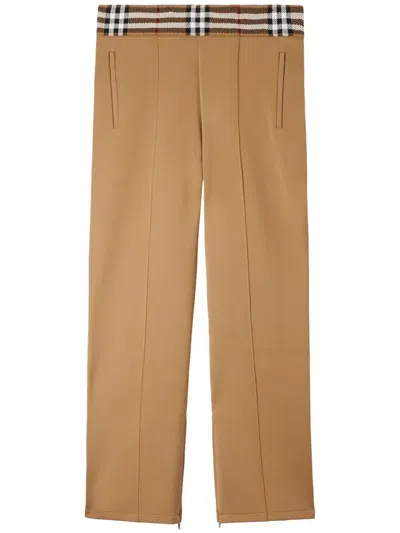 Shop Burberry Check-trim Joggings Trousers