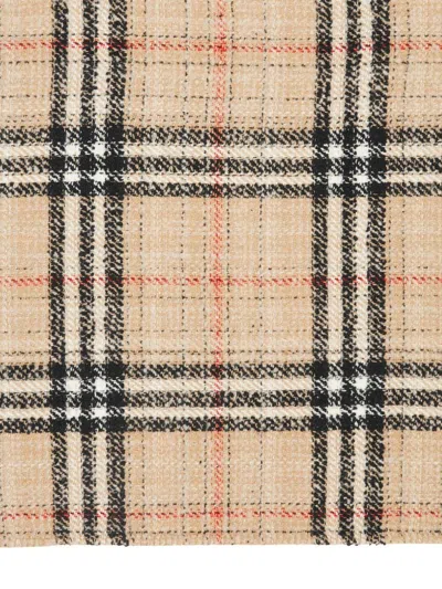 Shop Burberry Checked Cashmere-silk Blend Tweed Blanket