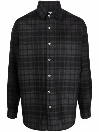 Iceberg Checked Logo-print Wool-blend Shirt