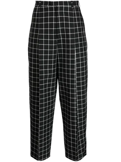 Shop Marni Checked Tapered Trousers