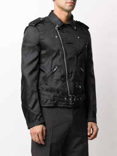 Black Comme Des Garçons Checkerboard Biker Jacket