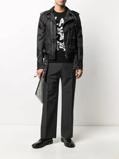 Black Comme Des Garçons Checkerboard Biker Jacket
