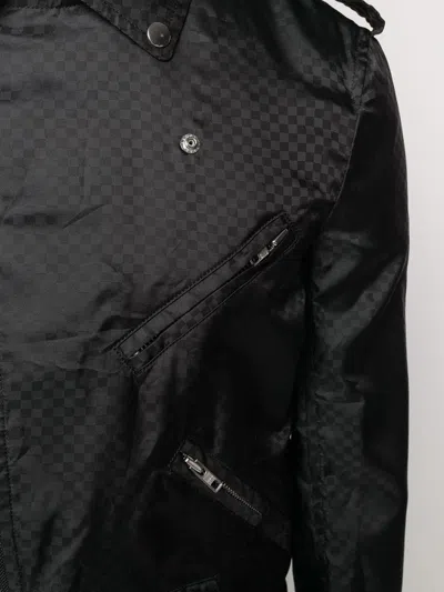 Shop Black Comme Des Garçons Checkerboard Biker Jacket